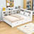 Full Size Wooden Daybed with Shelves and Drawers-130012700
