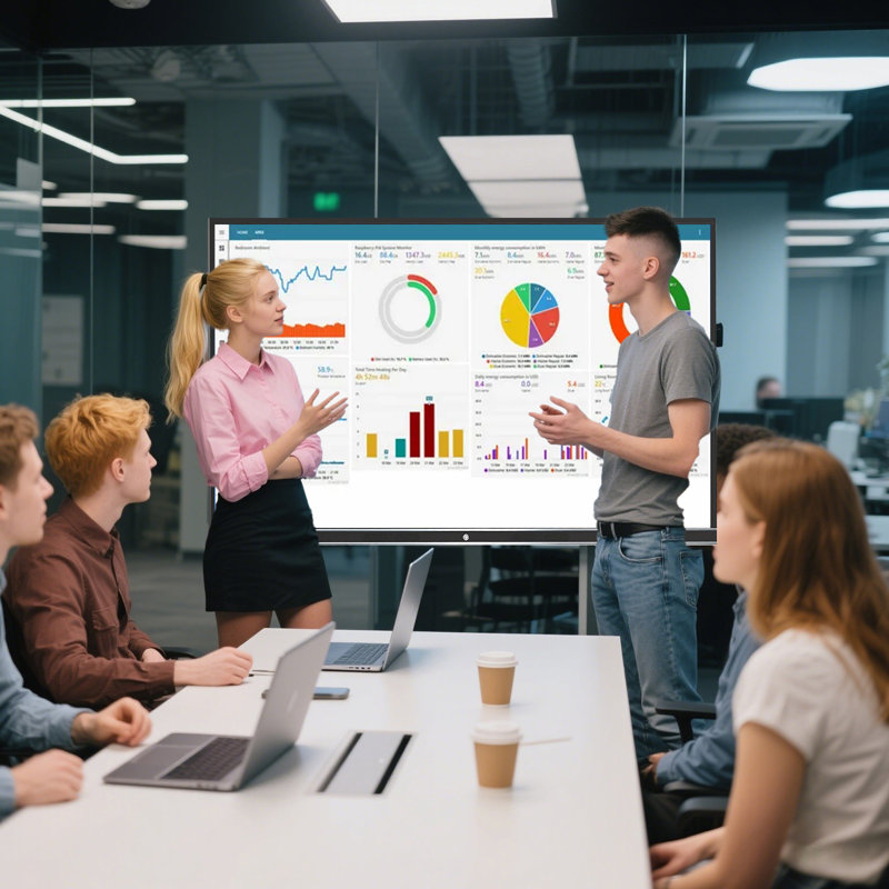 JYXCN Smart Board 49 pouces, révolutionnez votre espace! Tableau blanc interactif tout-en-un à écran tactile avec système double et partage de nuage - pour l'éducation et le bureau