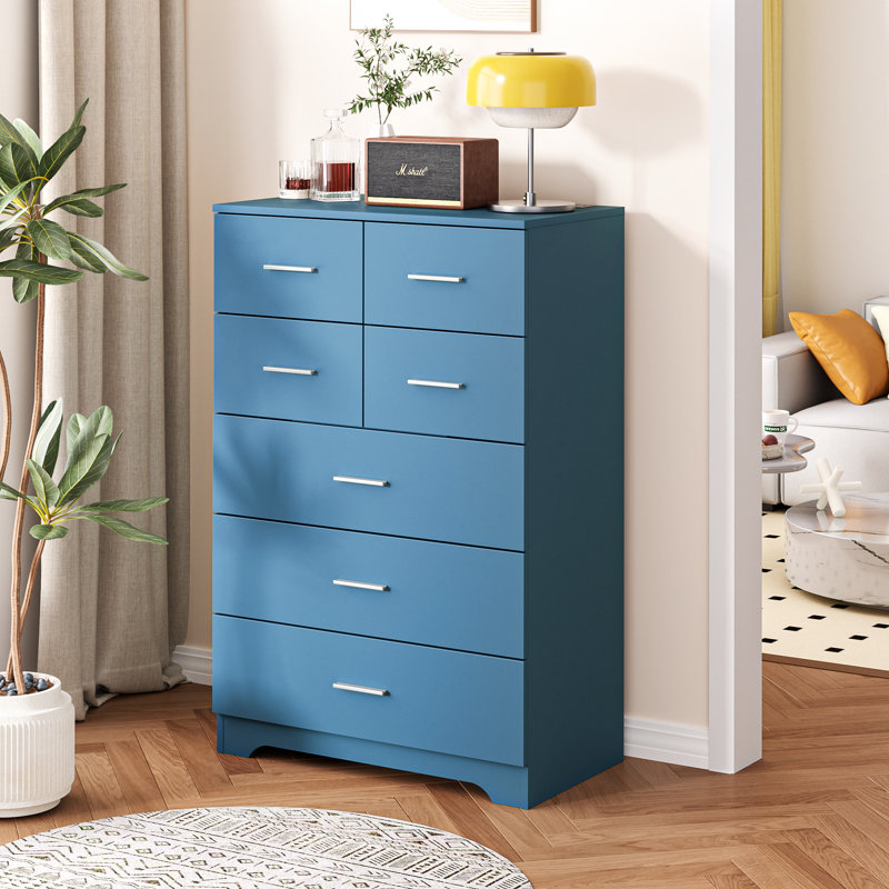 7 Drawer 27.6" W Dresser with Type-C Port And USB Port, Lake Green