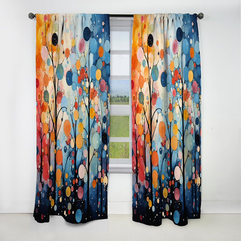 Carmelita - Rideau Mid-Century - Rideau occultant abstrait - 1 panneau, L 52 po x L 63 po