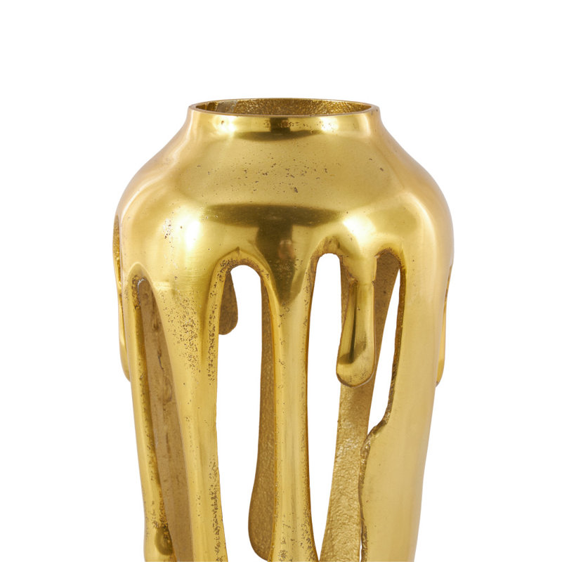 Vase décoratif Moderna, H 15,4 po x l 7,05 po x P 6,95 po, Or
