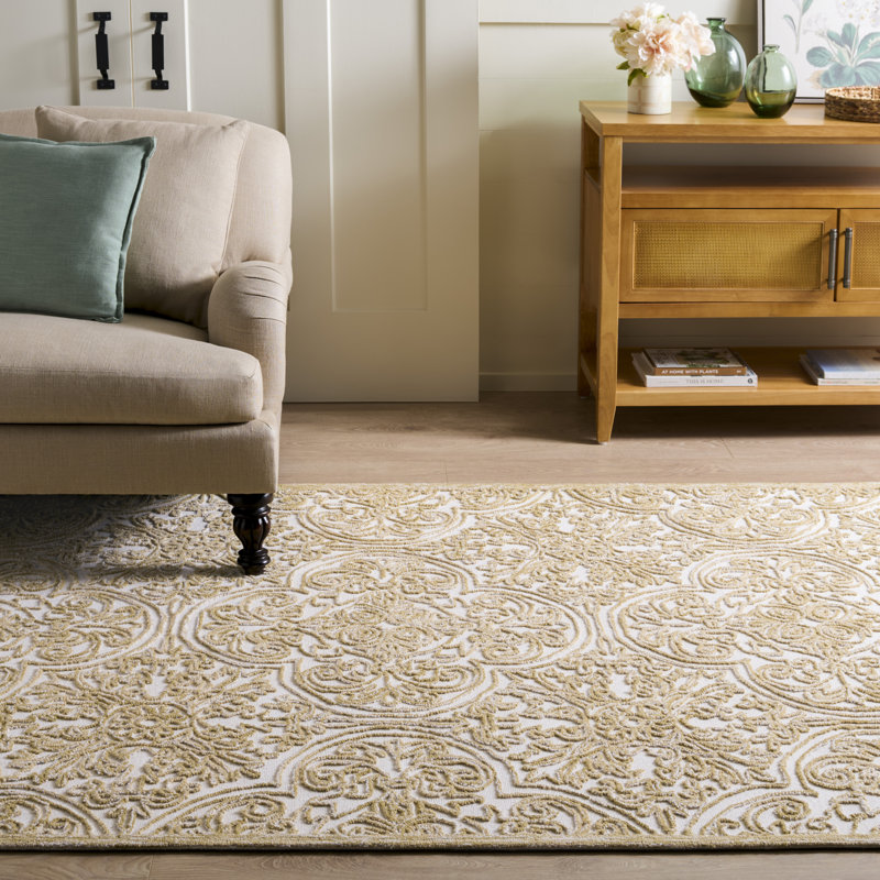 Msr Trace Hand Tufted Wool; Cotton With Latex Damask Rug, Rectangle 5' x 8'