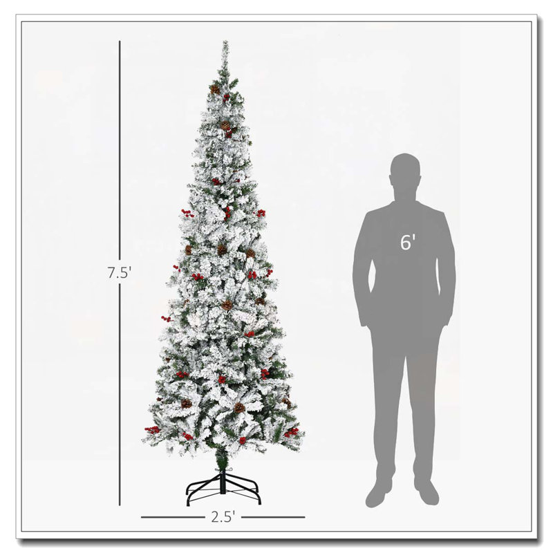 Arbre de Noël artificiel enneigé 7,5 pi