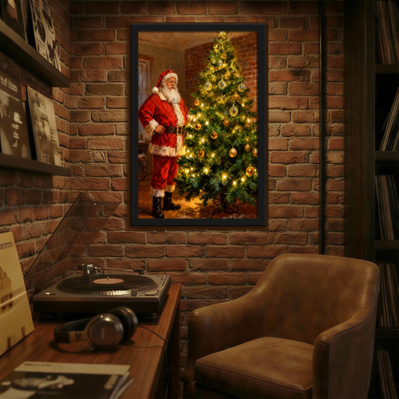Christmas Santa Claus Christmas Tree Holiday Scene