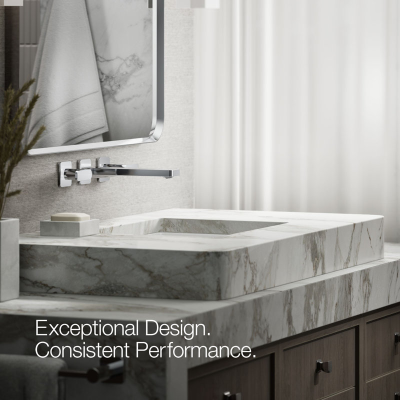 Parallel Wall-Mount Bathroom Sink Faucet Trim, Polished Chrome