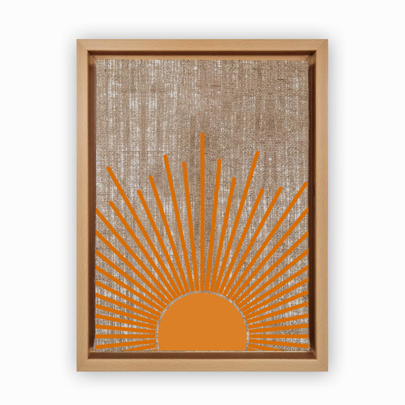 Decorative Canvas Painting, Wood, 37.8" H x 26" W, Orange