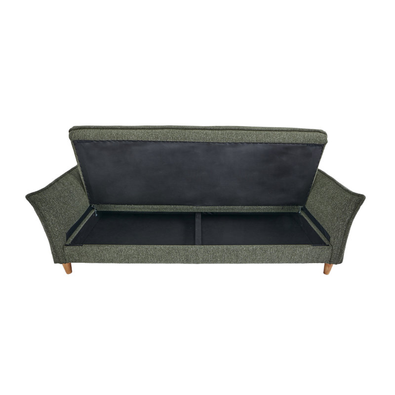 Clicto Fabric Click-Clark 3 Seater Sofa Bed with Storage, Green