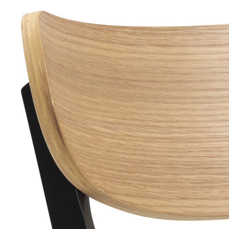 Girolamo 42.5cm H Upholstered Back Side Chair, Brown, Black