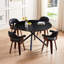 Table basse ronde, 46,36 po, base en métal, stable et élégante, look élégant noir, noir, assemblage simple