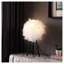 Lampe de table moderne à trépied 20,5 "avec abat-jour en plumes blanc pur - Pieds en métal noir mat pour le décor de la chambre à coucher-199844225