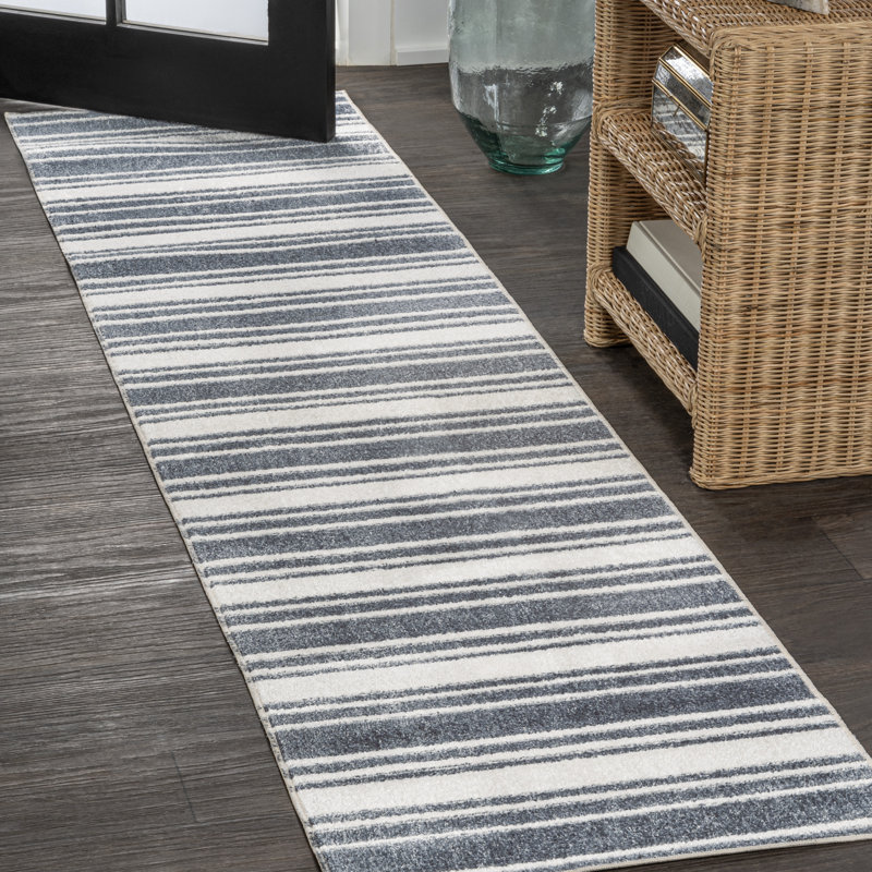 Tapis crème / gris foncé Raygoza, Tapis de couloir 2 pi x 7 pi 10 po