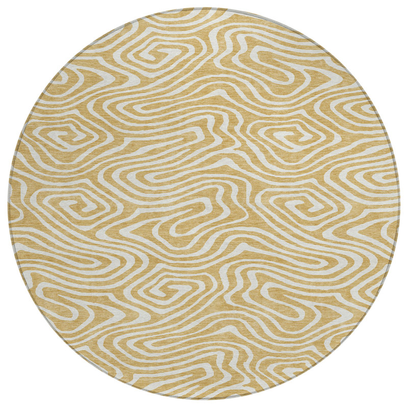 Evalora Gold Washable Indoor-Outdoor Rug - , 2'6" x 3'10"