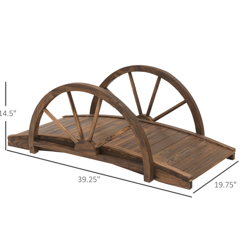 Passerelle de jardin en bois Outsunny