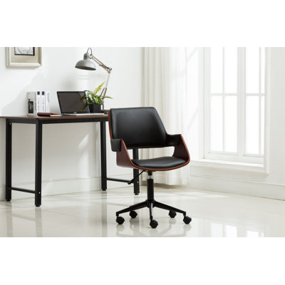 Geryon Faux Leather Mid-Century Office Chair
