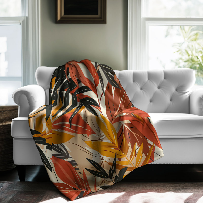 Triple feuille de style rétro - couverture Sherpa de qualité supérieure 1 pièce, Lit simple