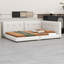 Lit plateforme tapissier beige avec port USB-2108515030