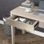 Bureau cannelé de 47,5 po de largeur avec tiroirs à glissement doux - Bureau d'écriture scandinave en bois aggloméré blanc pour bureau à domicile | Gardeina-1152165717