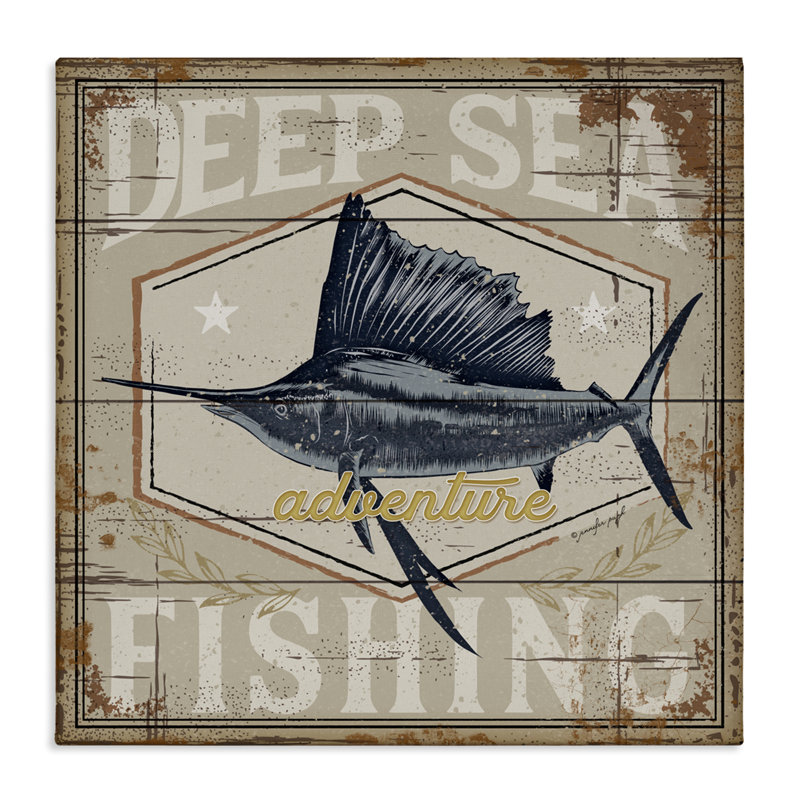 Deep Sea Fishing Adventure, conception de Jennifer Pugh, H 17 po x l 17 po
