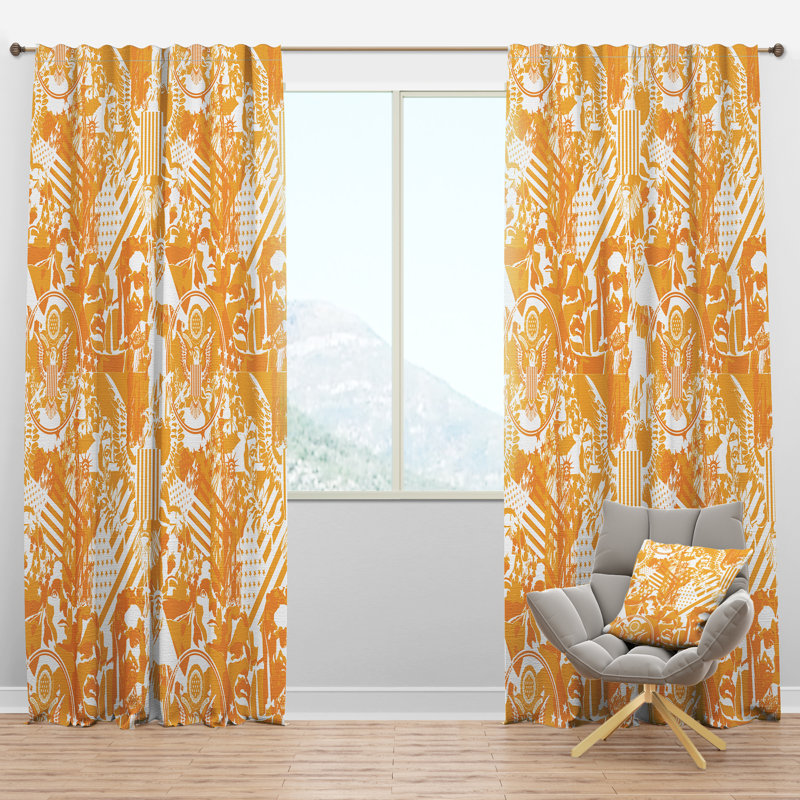 Panneau de rideau simple semi-diaphane avec passe-tringle Americana Liberty Eagle, l 52 po x L 120 po