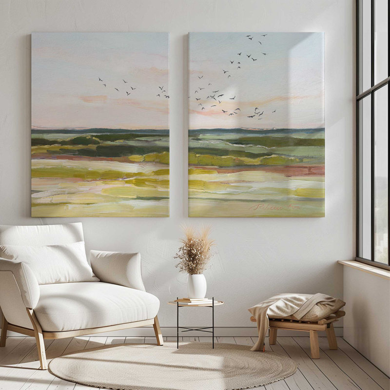 Skyscape Serenade | 2 Panel Split Large Canvas Print, 48" H x 72" W