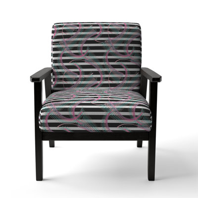 Fauteuil d'appoint rembourré à motif rose et noir