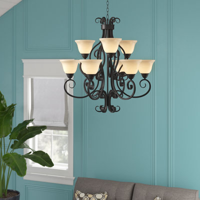 Lustre à niveaux ombrés 9 lumières Amelia