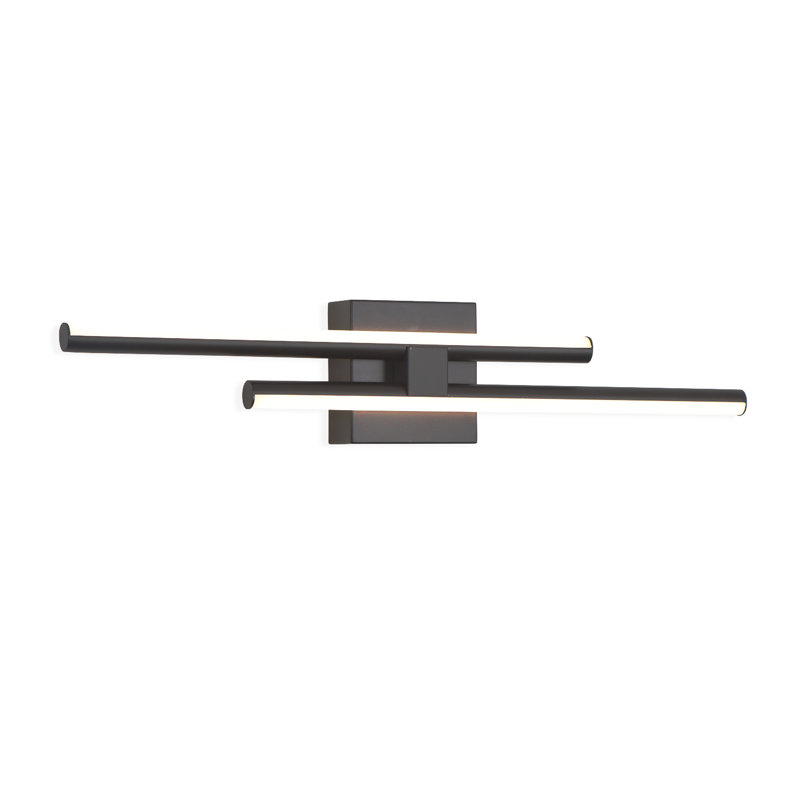 Jaasiel 2-Light 24 Inch LED Vanity Light Triac Dimmable, Black