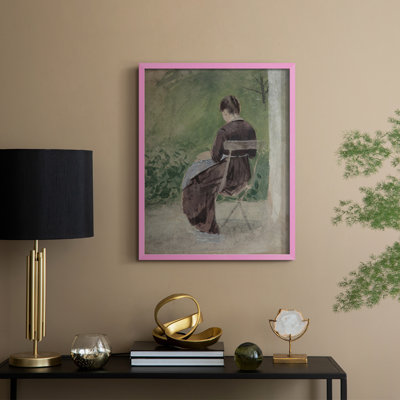 Vintage Portrait Print LV Framed Print - Solid Wood
