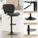 Elegant Adjustable Height Upholstered Counter Stool With Stylish Metal Frame And Convenient Footrest