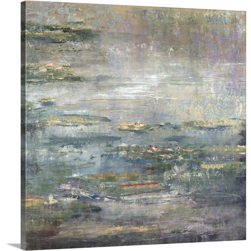 «Twilight Lilies II», peinture sur toile, Toile tendue, H 24 po x l 24 po x P 1,25 po