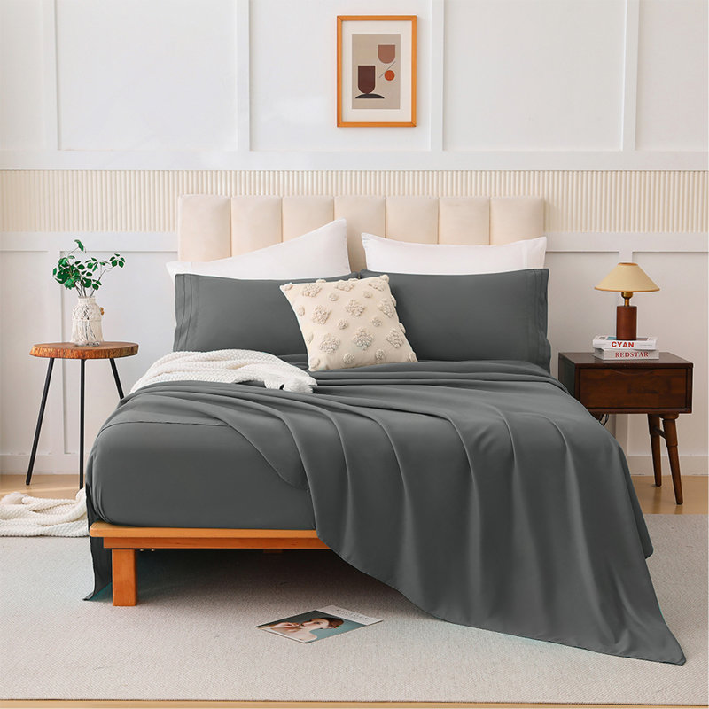 Ensemble de quatre pièces gris K, Couvre-lit très grand + 3 pièces supplémentaire, Gris