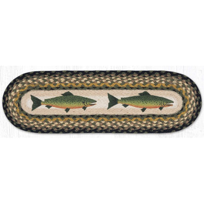Earth Rugs ST-OP-116 Fish Oval Stair Tread 27"x8.25"