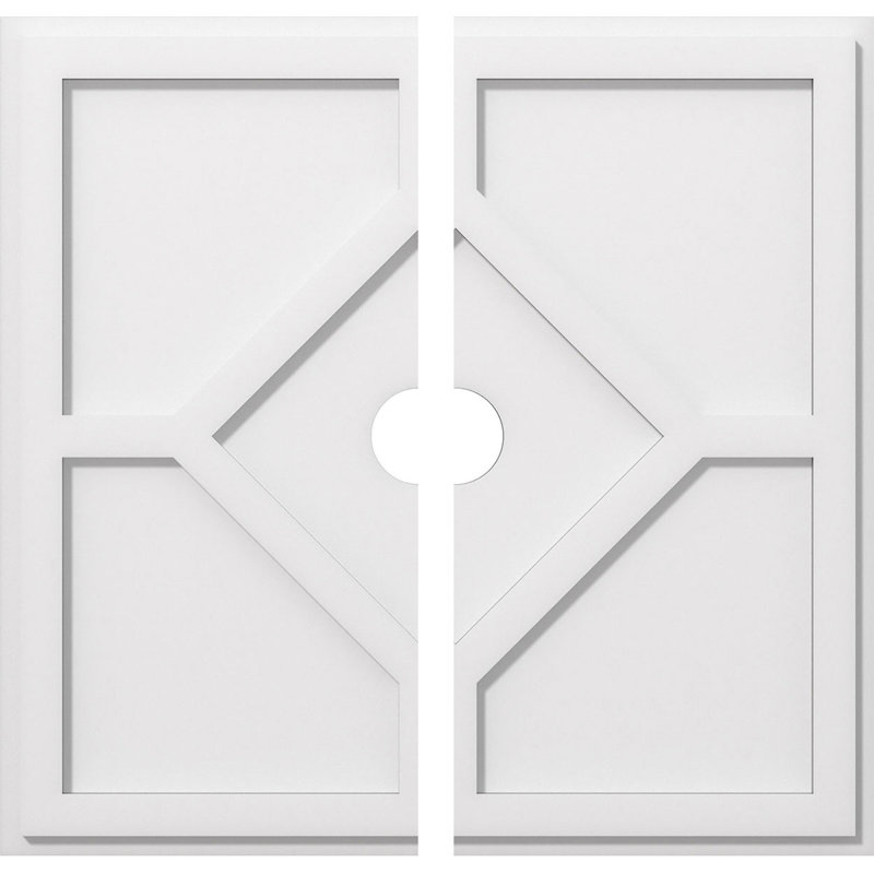 Médaillon de plafond contemporain en PVC de qualité architecturale Embry, H 1 po x l 26 po x P 26 po