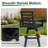 Outdoor Swivel Bar Stool, Carbon HDPE Patio Bar Chair With 360° Swivel & Ladderback, All-Weather Bar Height Stool For Deck, Porch, Poolside, Hot-Embossed Wood Grain-477537989