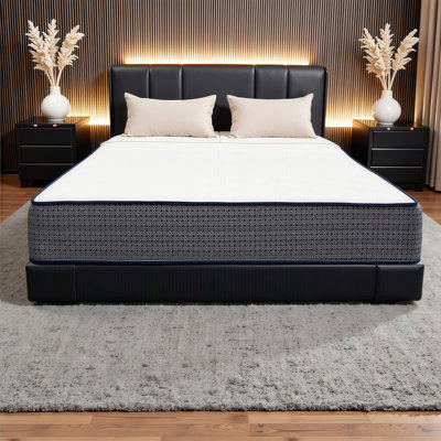 Matelas hybride ferme de 10 pouces avec housse en tricot rafraîchissant LUMERIS, mousse viscoélastique imprégnée de gel et ressorts ensachés pour un sommeil réparateur