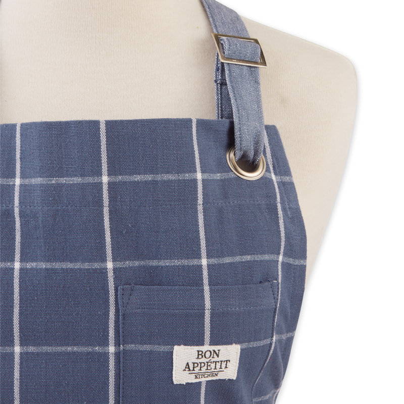 Geometric Bib Apron,   Blue Indigo