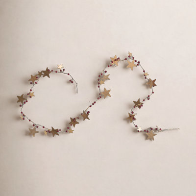 72" Metal Star and Bead Garland