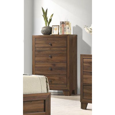 Mobilier de chambre rustique à 1 tiroir 4 tiroirs avec quincaillerie en métal rustique cerisier brun rustique