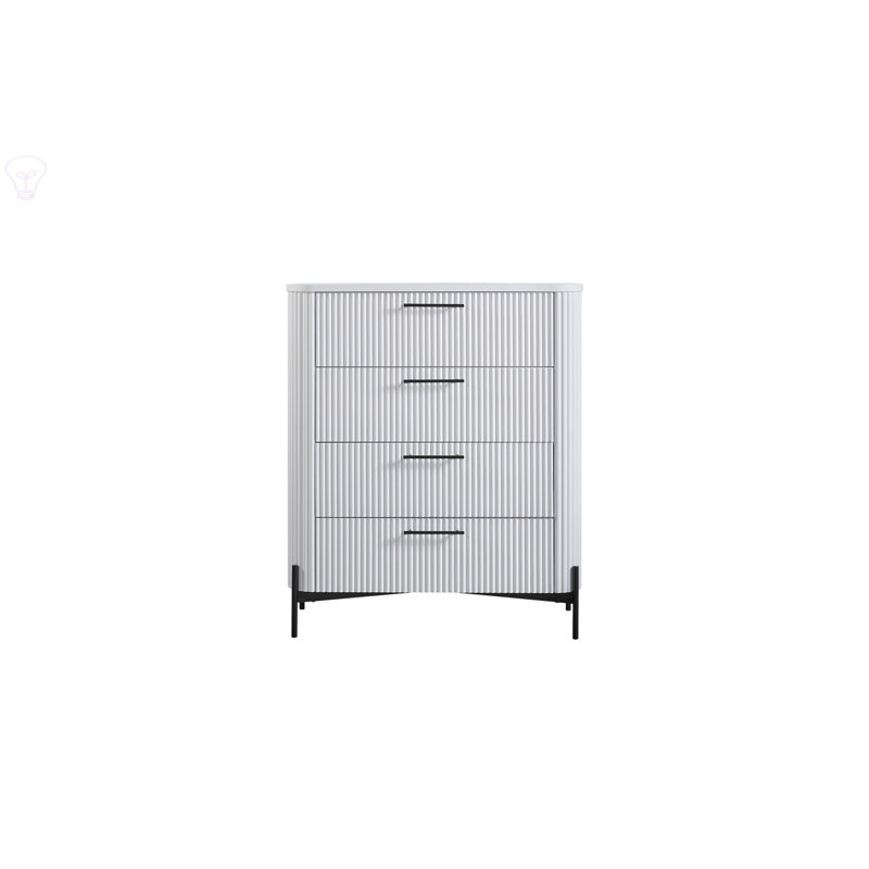 Commode 4 tiroirs - Commode moderne, commodes, Blanc