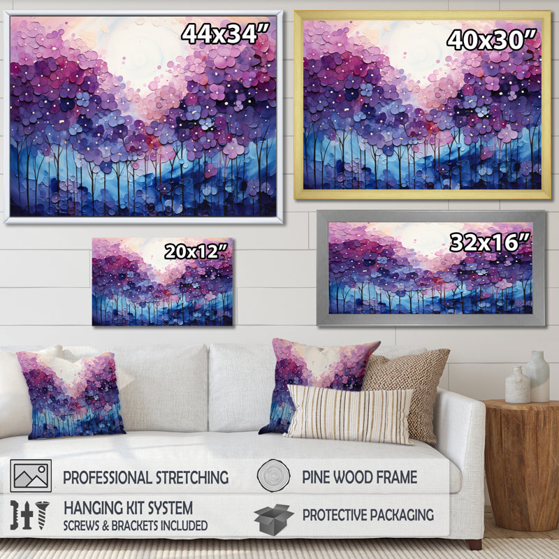 Indigo Dreams II - Abstrait paysages, art mural, Cadre flottant noir, H 30 po x l 40 po x P 1,5 po