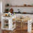 Extendable Island With Power Outlet, Drawers, Double-side Storage, And Open Shelves