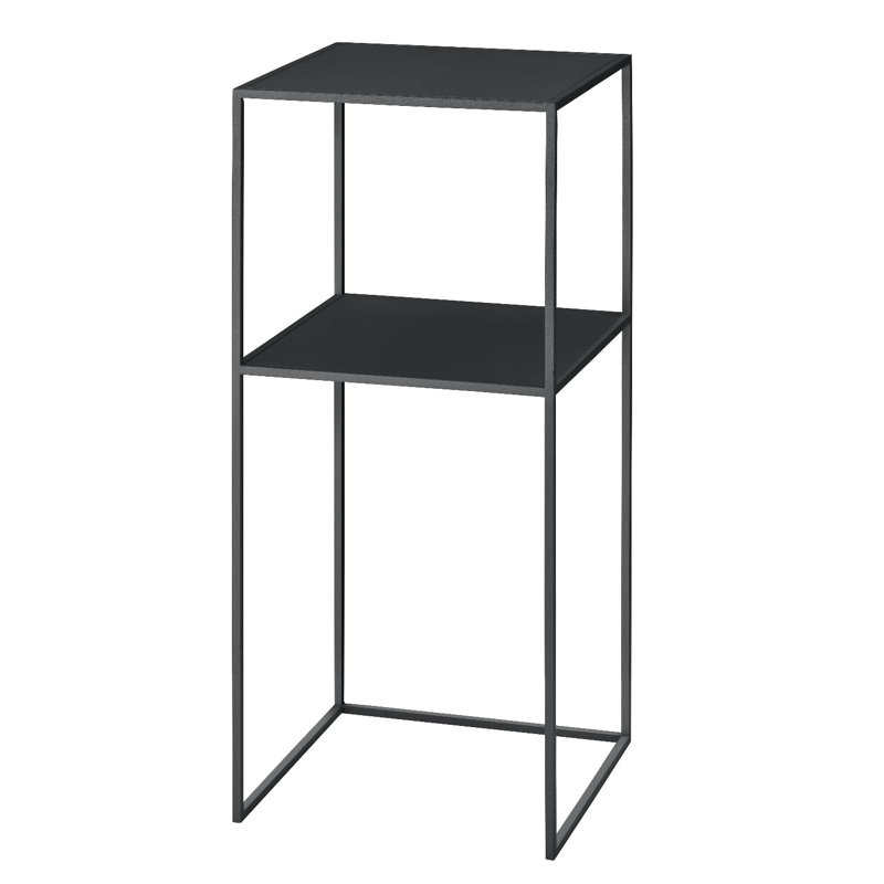 Fera Steel Top End Table, Black