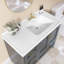 Comptoir de meuble-lavabo simple 43 po x l 22 po x P 43 po avec comptoir de salle de bain rectangulaire à surface solide avec dosseret en H 1,38 po et trois trous de robinet pré-percés