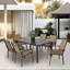 Ensemble 7 pièces de table de patio et 6 chaises PVC-coated polyester