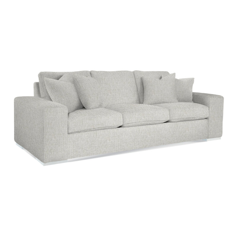 Memphis Sofa, Frost White , Brown Geometric, 0456-33