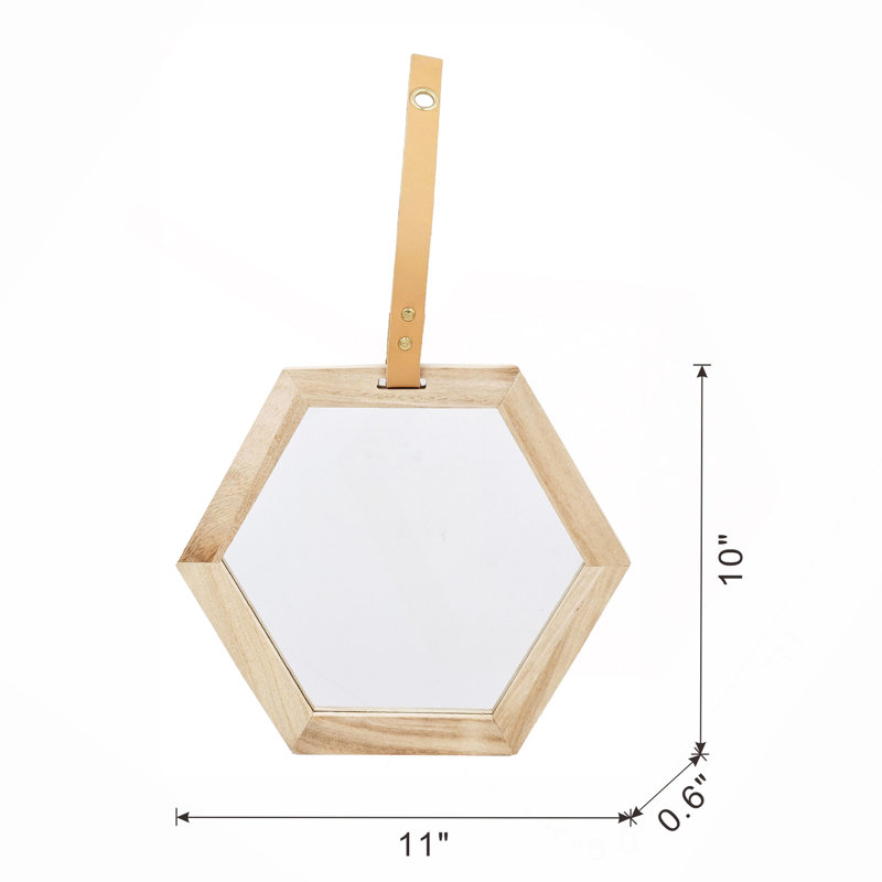 Harlan Hexagon Mirror, 2 Pieces Wall Accent, 11x10"