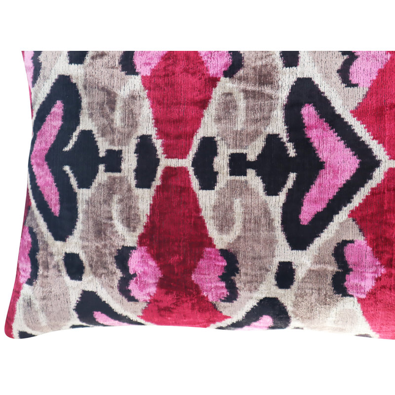 Velvet Rectangular Pillow Cover & Insert, Red Geometric Shapes