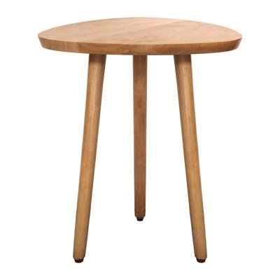 Pick Shape Top Table, 3-legged Natural Finish Side Table - Handcrafted Small End Table - Versatile Nightstand And Coffee Table For Living Room, Bedroo by George Oliver