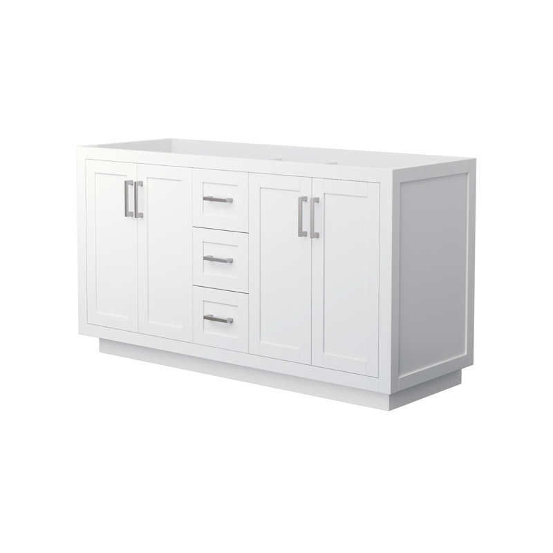 Miranda 59.25" White Freestanding Double Bathroom Vanity Base