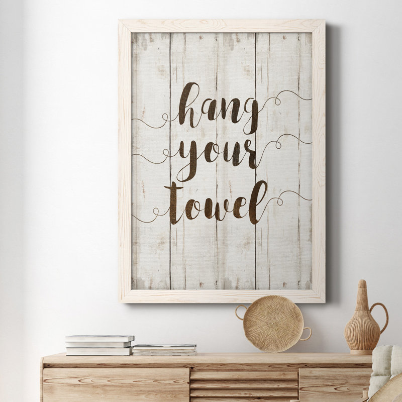 Suspendez votre serviette - cadre photo, art textuel sur toile, Blanc, H 31,5 po x l 23,5 po x P 1,5 po